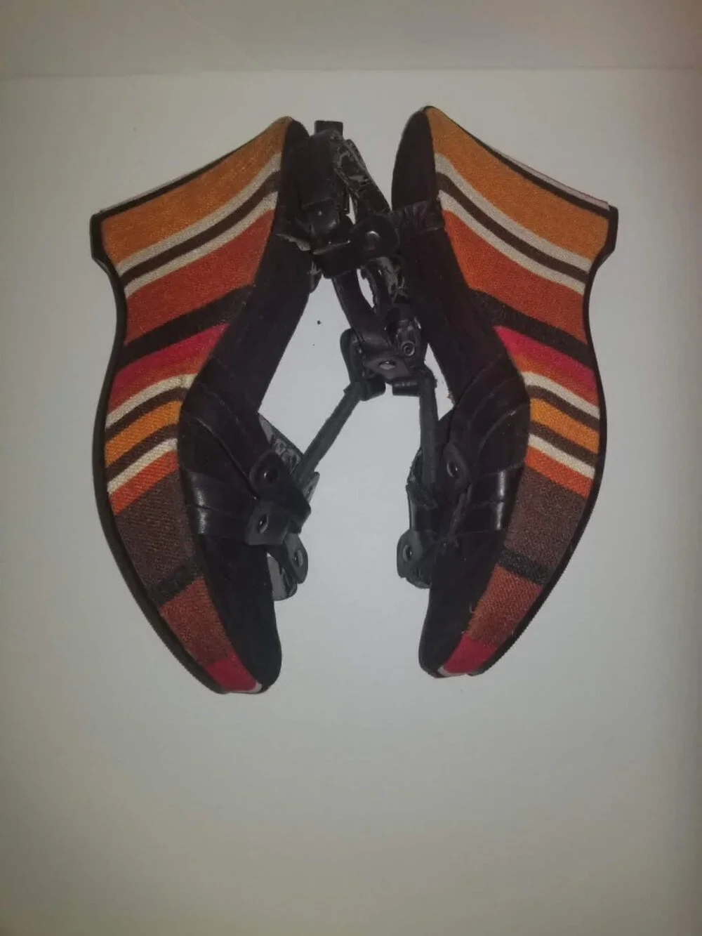Black wedge with african print, Nine West, Size 8.5